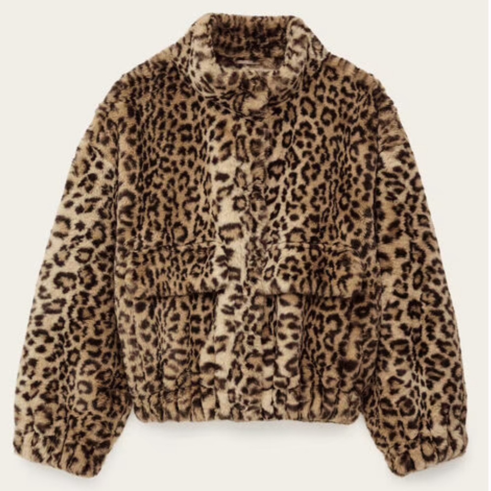 NWT ba&sh Leopard Print Faux Fur Jacket - Picture 8 of 8